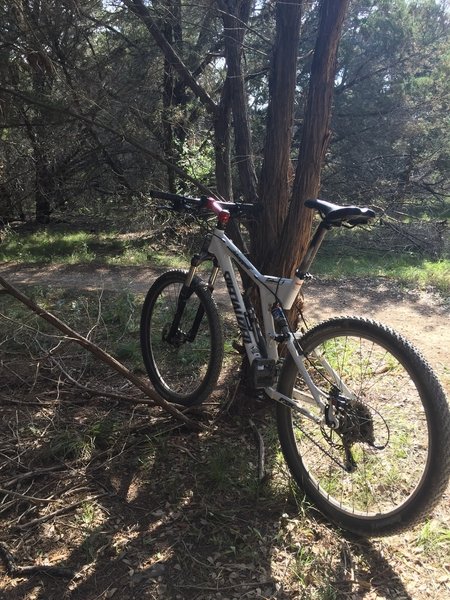 Stopped to enjoy a bench, drink, and trail mix.