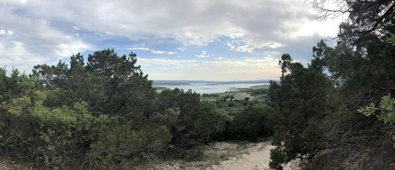 Beautiful view just before the steep drop back down.