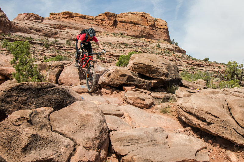 Dropping in on the main technical roller on Lower Ahab