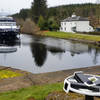 Ship approaching Cullochy Lock