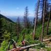 The first large switchback the provides views on Bernard Peak.