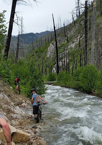 Yes, the trail drops into the creek during spring.