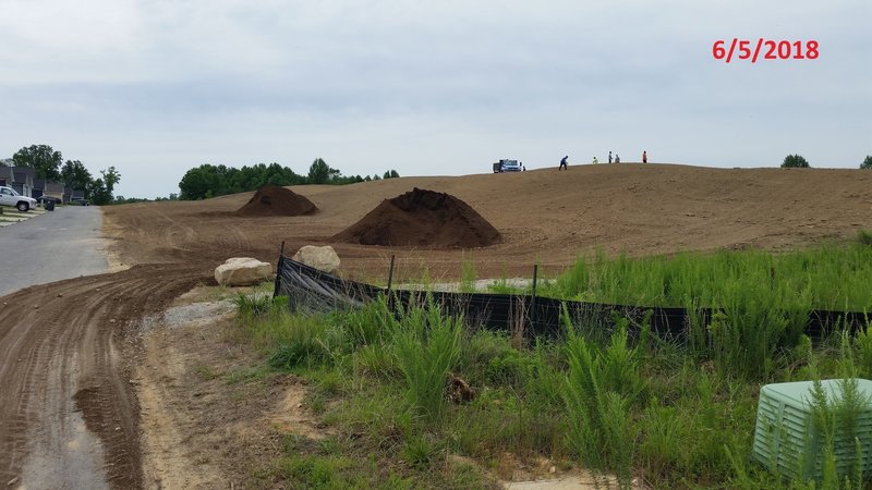 Temporary reconstruction of the 'berm' on 6/5/2018. The trail will need to be rebuilt.