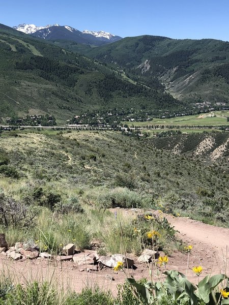 Looking down the Saddle Ridge switchbacks