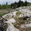 Fun technical rock rolls on this trail