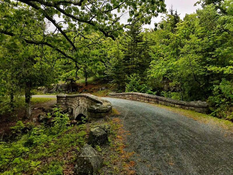 Beautiful hand-crafted stone bridges can be found throughout Acadia's carriage trail system.