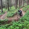 Flying down the upper section of The Goods