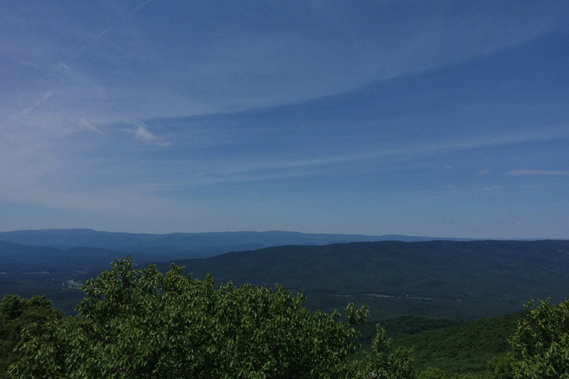 top of stone staircase, from boulders looking northwest