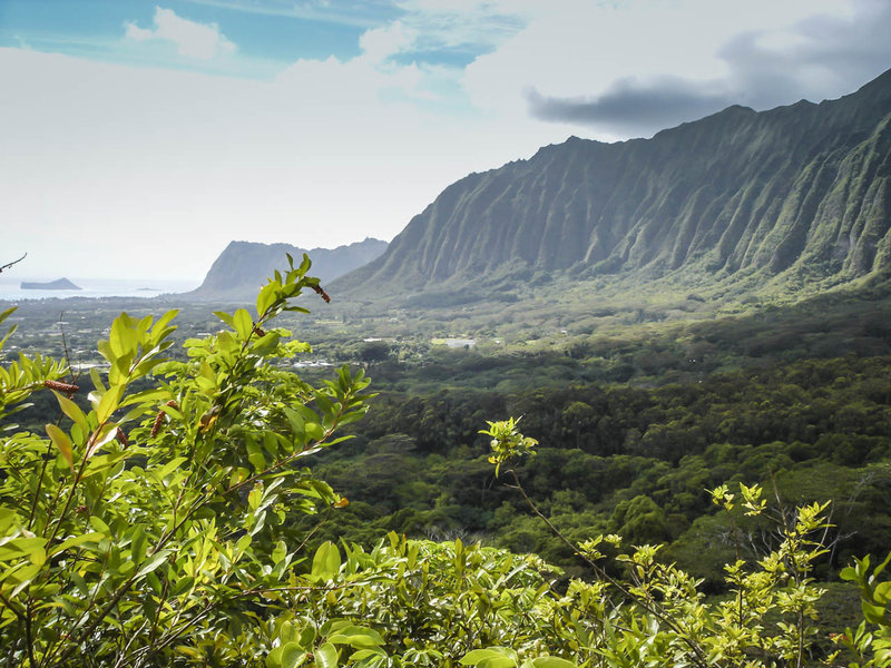 Eastern face of the Ko'olau Mountains