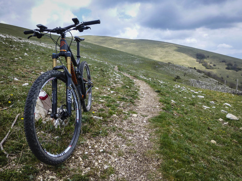 Singletrack near the summit of Monte Subasio