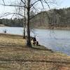 Enjoying the lake at Yonah Preserve Trails.