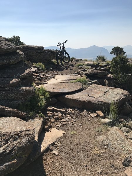 Trail has some very creative and well built rock features.