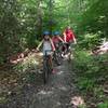 Cherry River Elementary kids learning to mountain bike on Summit Lake Trail