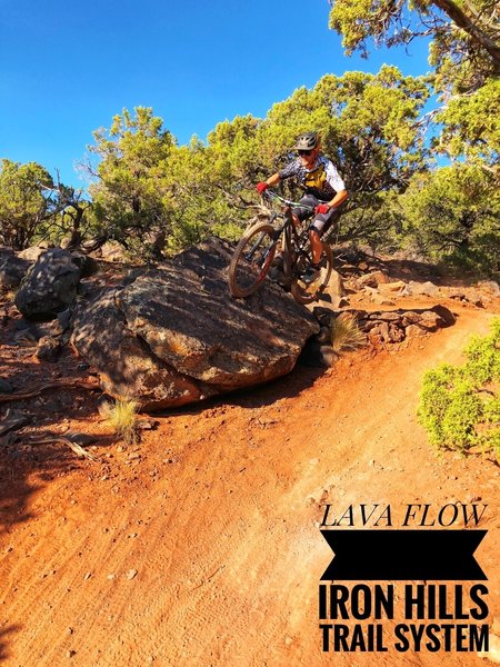 Entering a rock wall ride while descending Lava Flow.