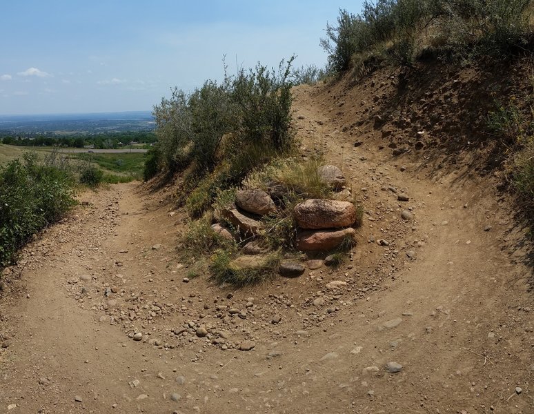 The first switchback climbing up the Hayden Trail