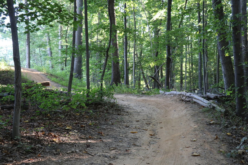 Looking back at the starting mound and first berm on South Side Trail.