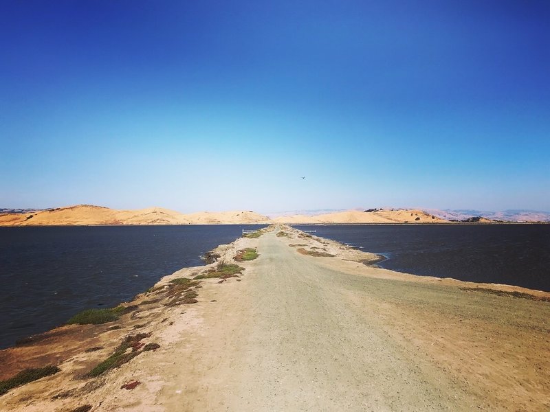 Looking back towards the hills as you ride into the bay.