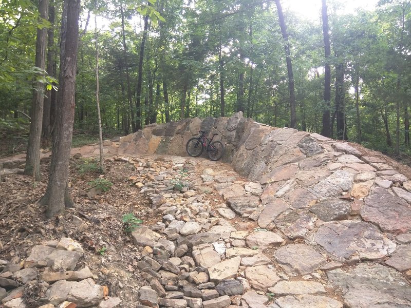 Giant rock berm on "Best Trail Ever".