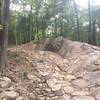 Giant rock berm on "Best Trail Ever".