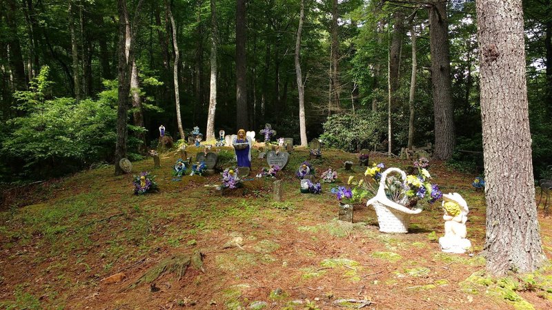 Family cemetery in the woods.