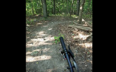 Upper/Northern most part of Kidney Bean trail, right before some fun banked turns and a jump.