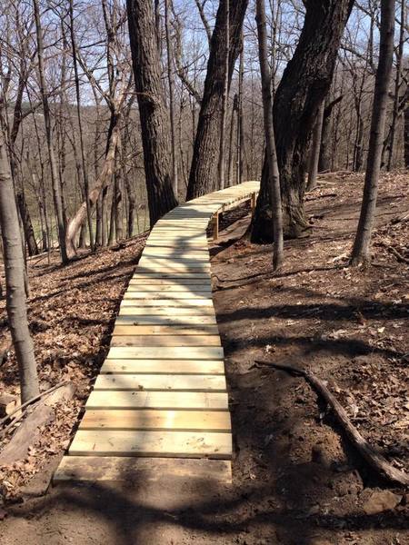 This bridge leads you to a fast, bermed downhill