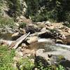 You have to hike a bike most of the last mile. It is amazing what the 2013 flood did. There use to be a road here. Now tree-bridges over deep pools.