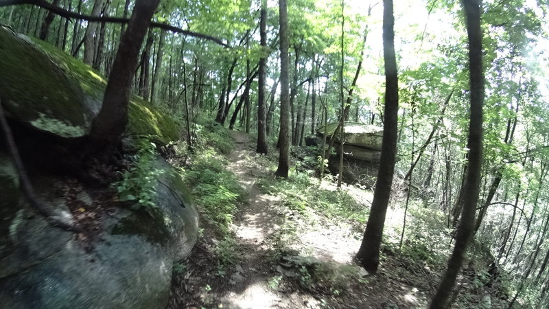 One of many rock features along the trail.