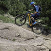 staying high over some of the larger rock features help clean the trail on the climb