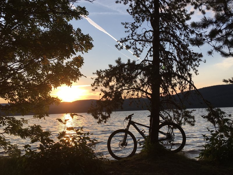 post-ride sunset around beautiful Timothy Lake