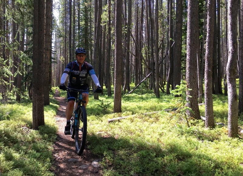 Enjoying a mellow section along the trail.