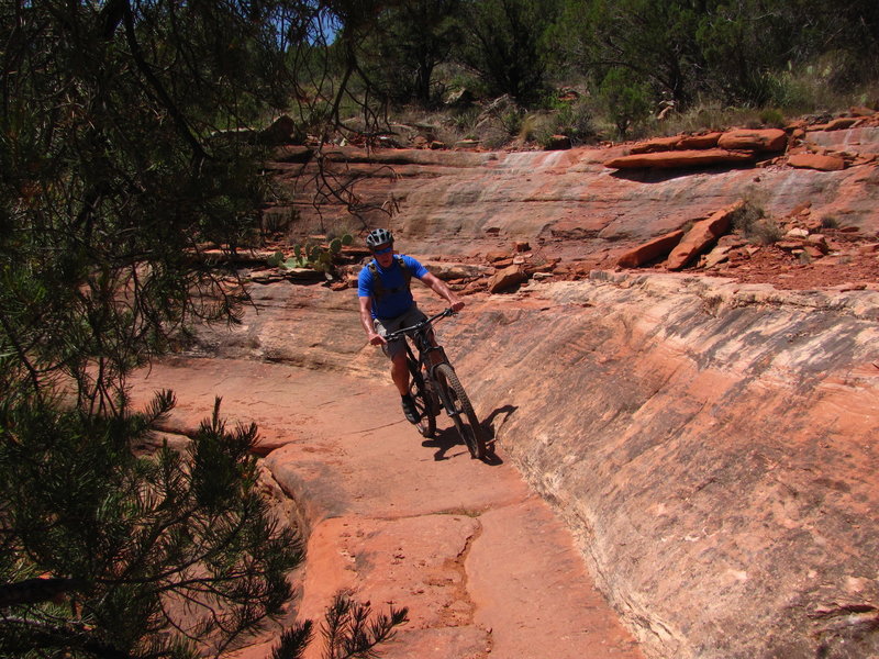 Banked section of a rocky ledge