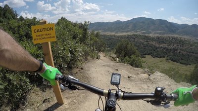 Cresting the first hogsback (east to west) gives you your first technical drop in.