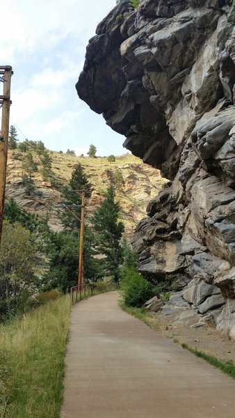 This overhang is bolted for climbers, although nobody was climbing today