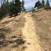 Looking up toward the wooden step section.  Most will not want to ride beyond here.