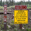 Forest Service signs at the trailhead