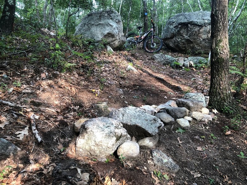 Two of the three built-up stone "steps" on the Ladder Trail