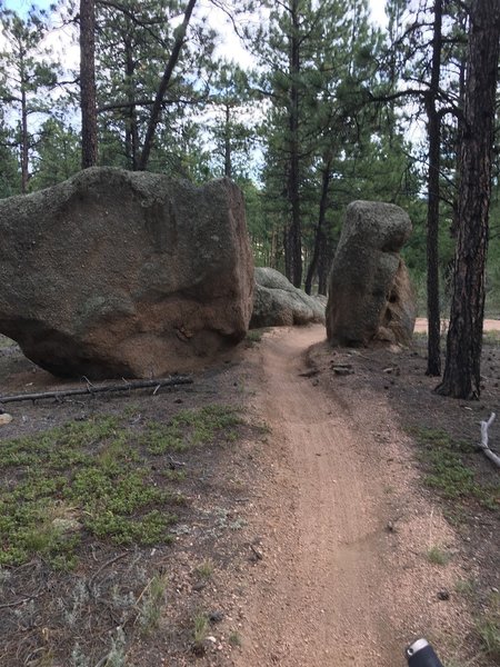 Ride through boulders