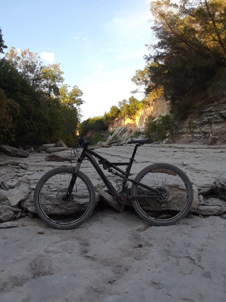 The dried up Walnut Creek at the main creek crossing