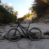 The dried up Walnut Creek at the main creek crossing