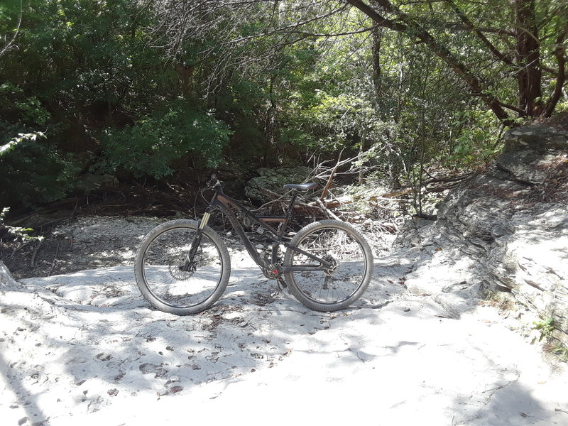 The dried up waterfall crossing