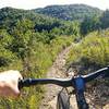 heading down the switchbacks on the purple trail.