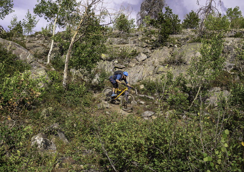 Grouse Ridge creatively weaves its self through what seems to be unridable terrain