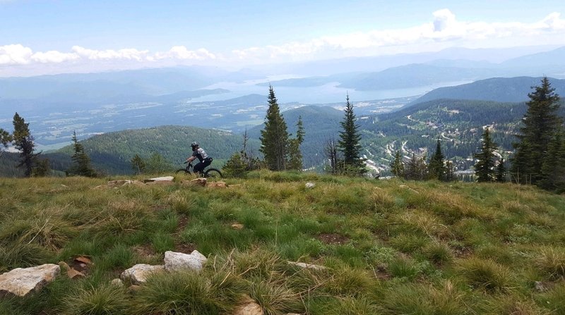 Lake Pend Oreille views at the top of Bear Grass