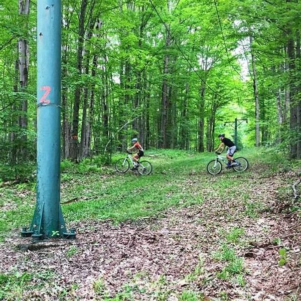 Crossing the old T-Bar lift line