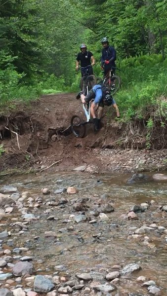 A little over the bars action crossing the creek after the side of the creek was slightly washed out!