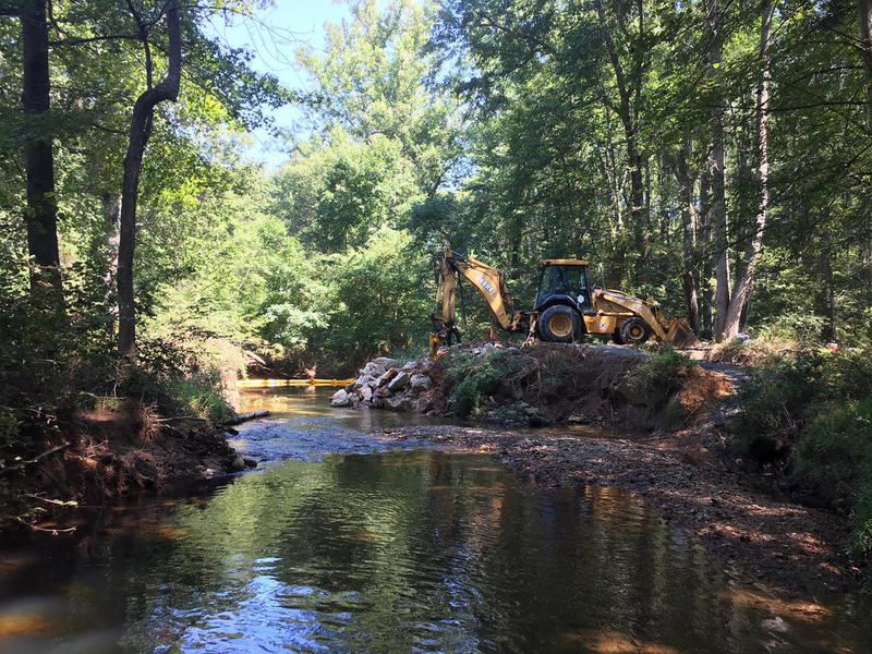 Site of historic Gabrielson Bridge over Difficult Run Stream removed 9/4/18 - allowed safe access to/from CCT via Flowerstone St or Hunters Valley/Leeds Rd. Please contact Fairfax County Trails Cmte & Park Auth to support efforts to have it replaced ASAP.