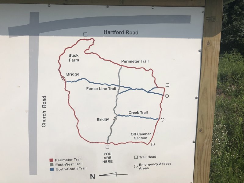 Close up of the trail map