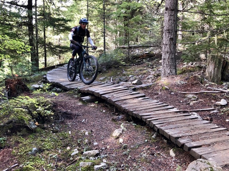 One of the warm up tech sections in the Lost Lake Trails.