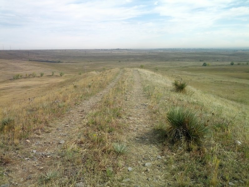 Looking east down the big hill.